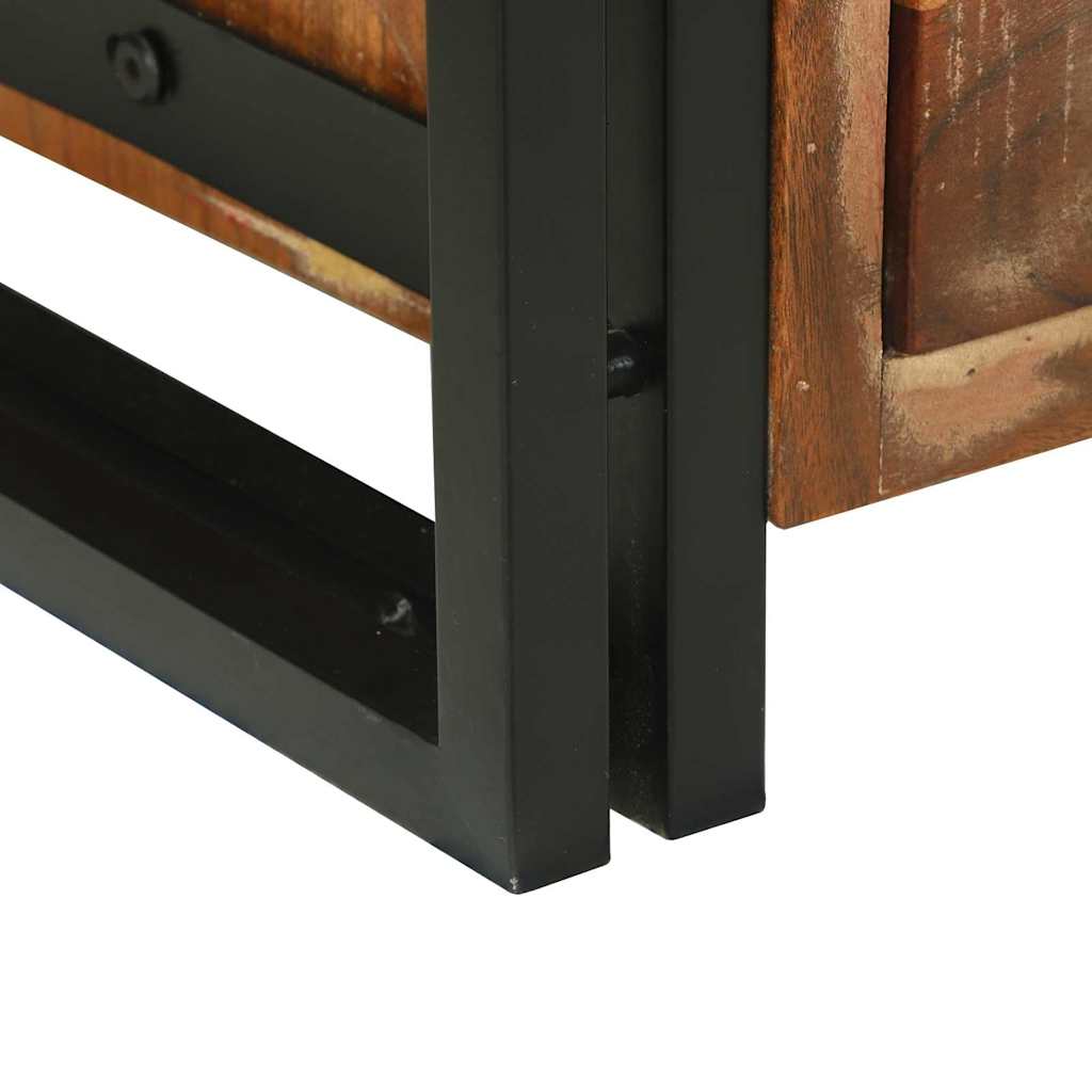 Mesa de centro com gaveta Castanho Madeira recuperada maciça