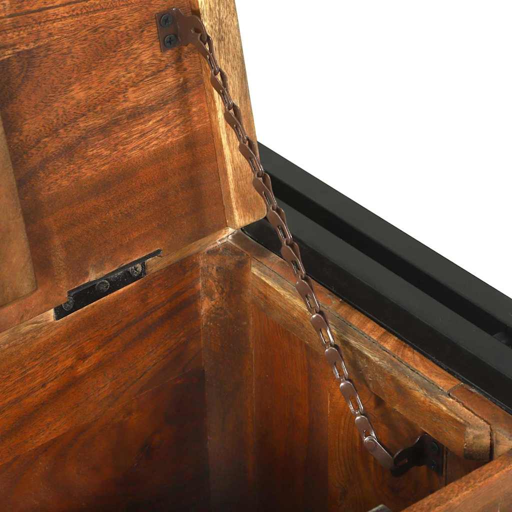 Mesa de centro com gaveta Castanho Madeira recuperada maciça