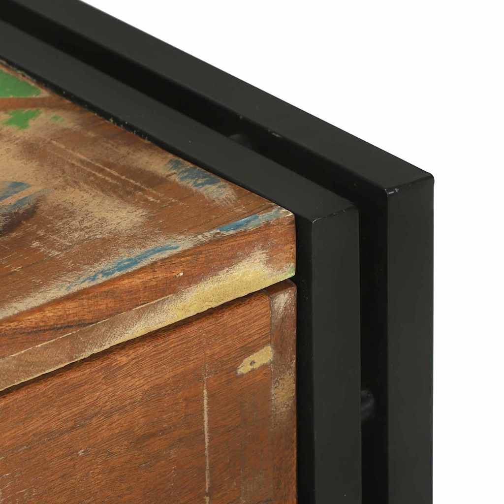 Mesa de centro com gaveta Castanho Madeira recuperada maciça