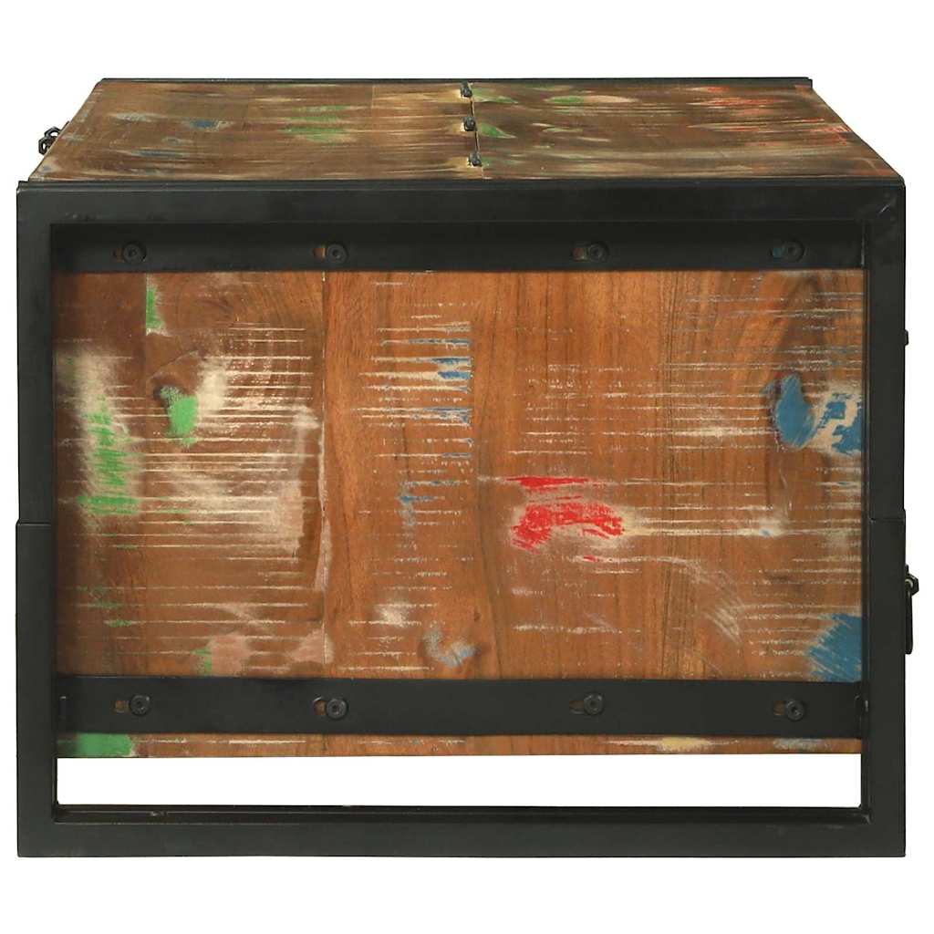 Mesa de centro com gaveta Castanho Madeira recuperada maciça