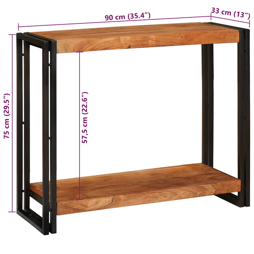 Aparador Castanho 90 x 33 x 75 cm Madeira de acácia maciça