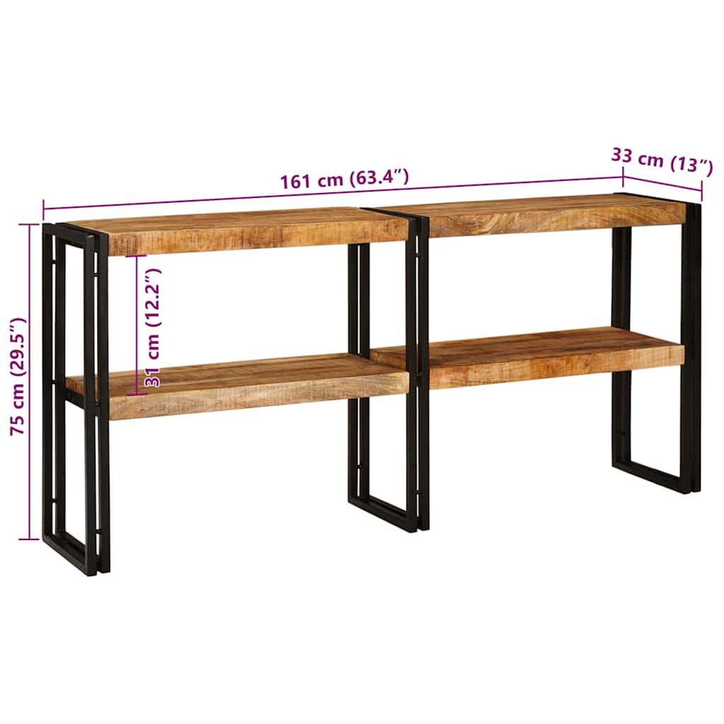 Aparador Castanho 160 x 33 x 75 cm Madeira de mangueira maciça