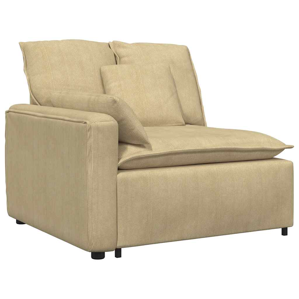 Sofá modular com pufes e almofadas verde cinzento