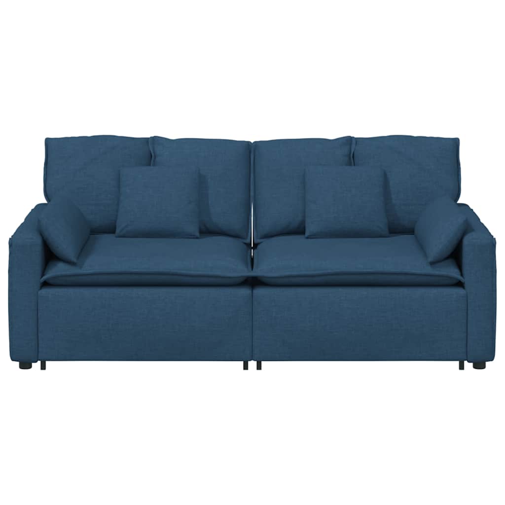 Sofá modular com almofadas azul