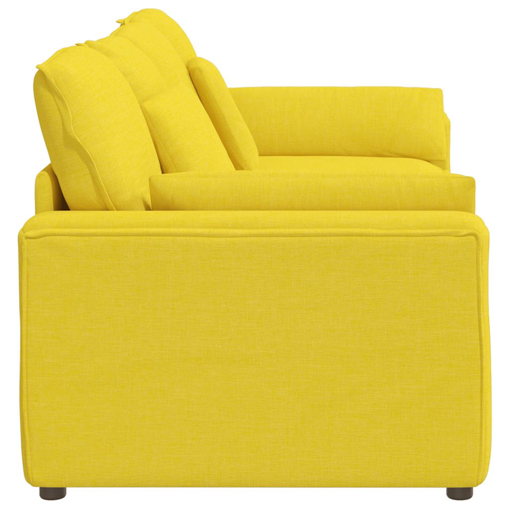 Sofá modular com almofadas amarelo-claro