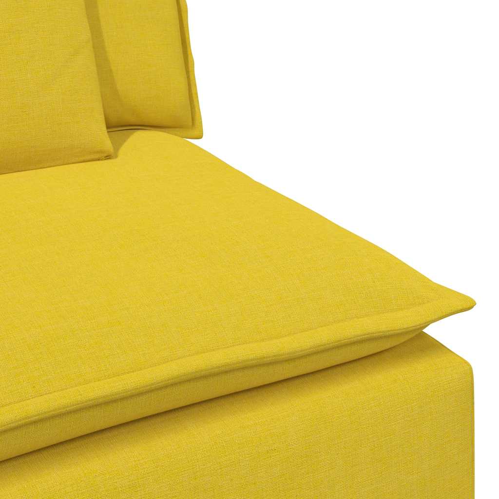 Sofá modular com almofadas amarelo-claro