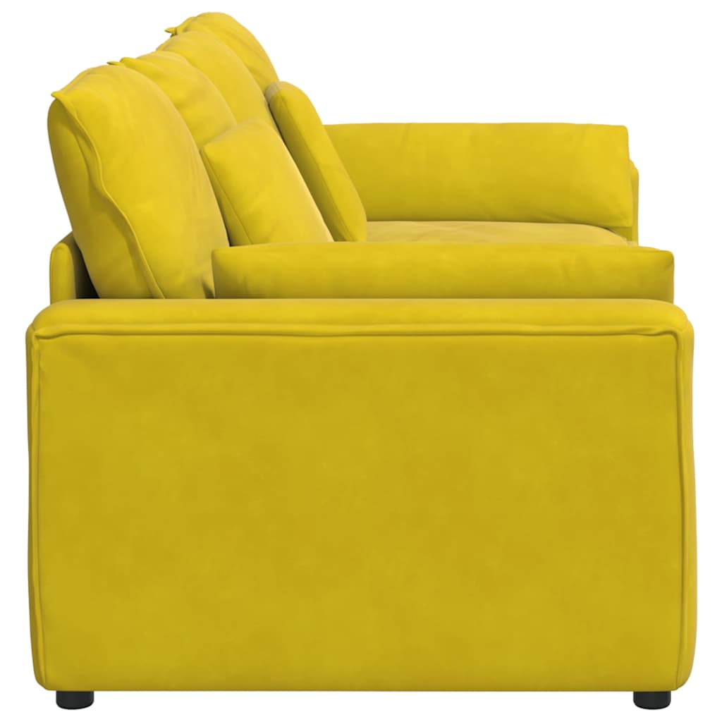 Sofá modular com almofadas amarelo