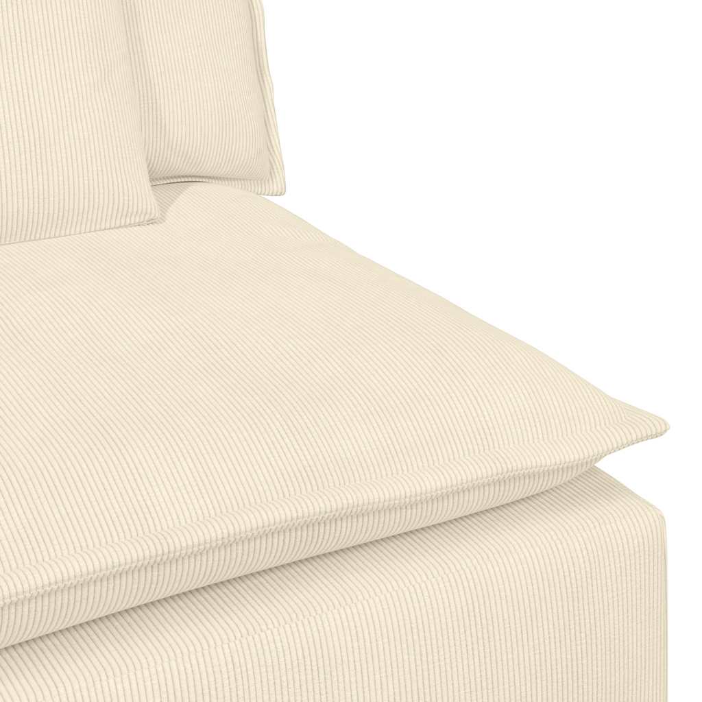 Sofá modular com almofadas creme