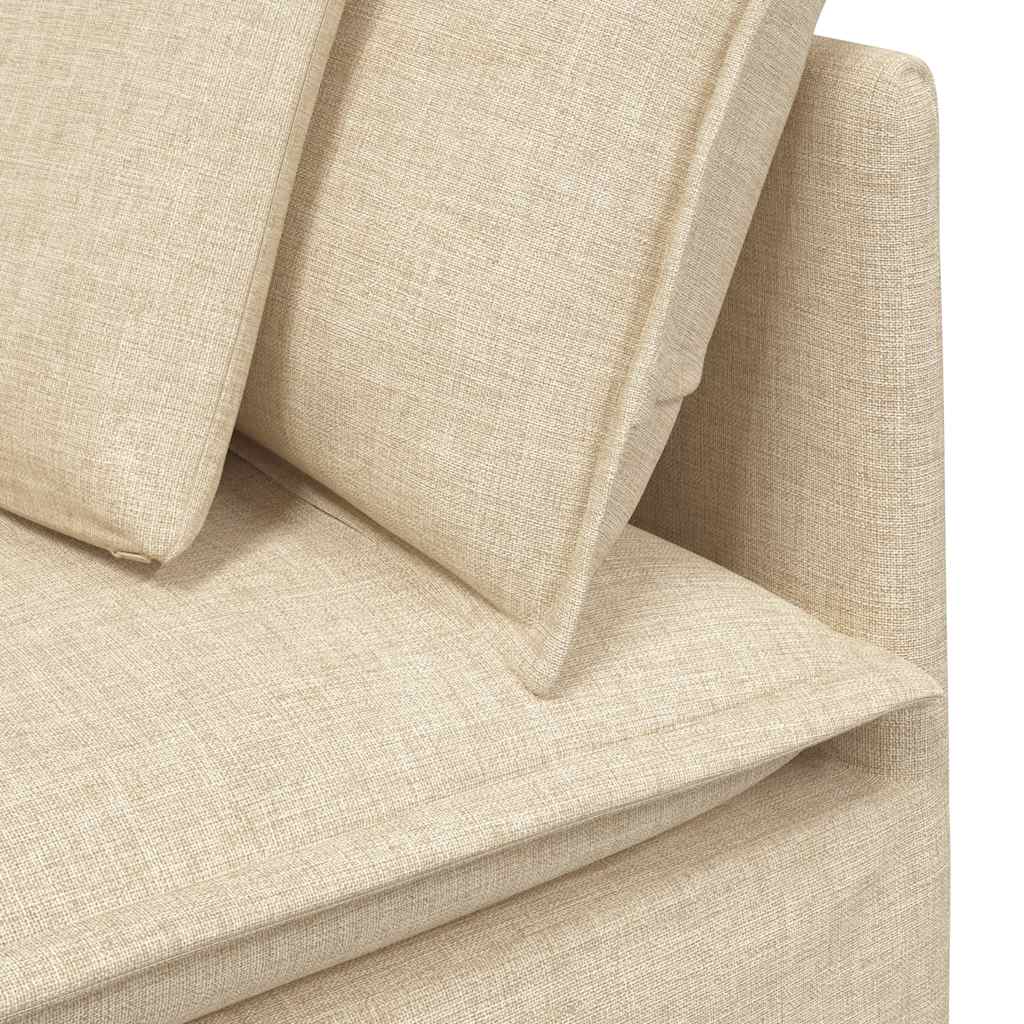 Sofá modular com almofadas tecido creme