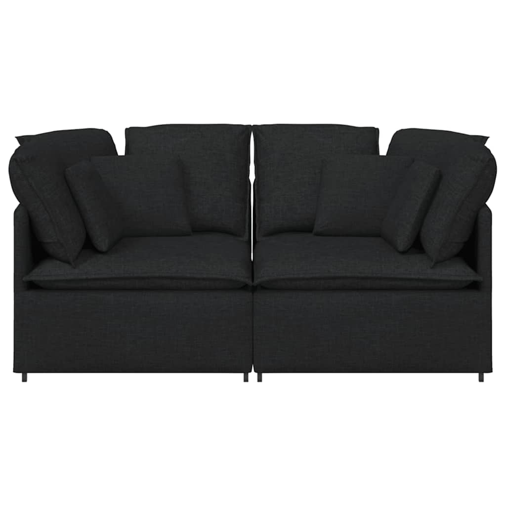 Sofá modular com almofadas tecido preto