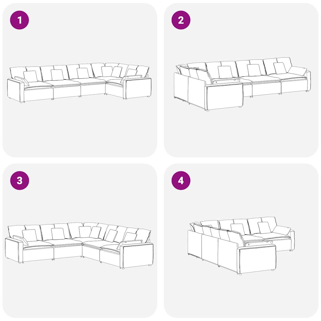 Sofá modular com almofadas veludo verde-escuro