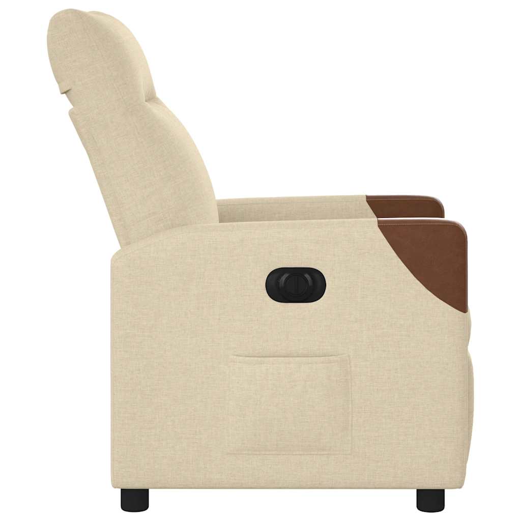 Poltrona reclinável elétrica tecido cor creme