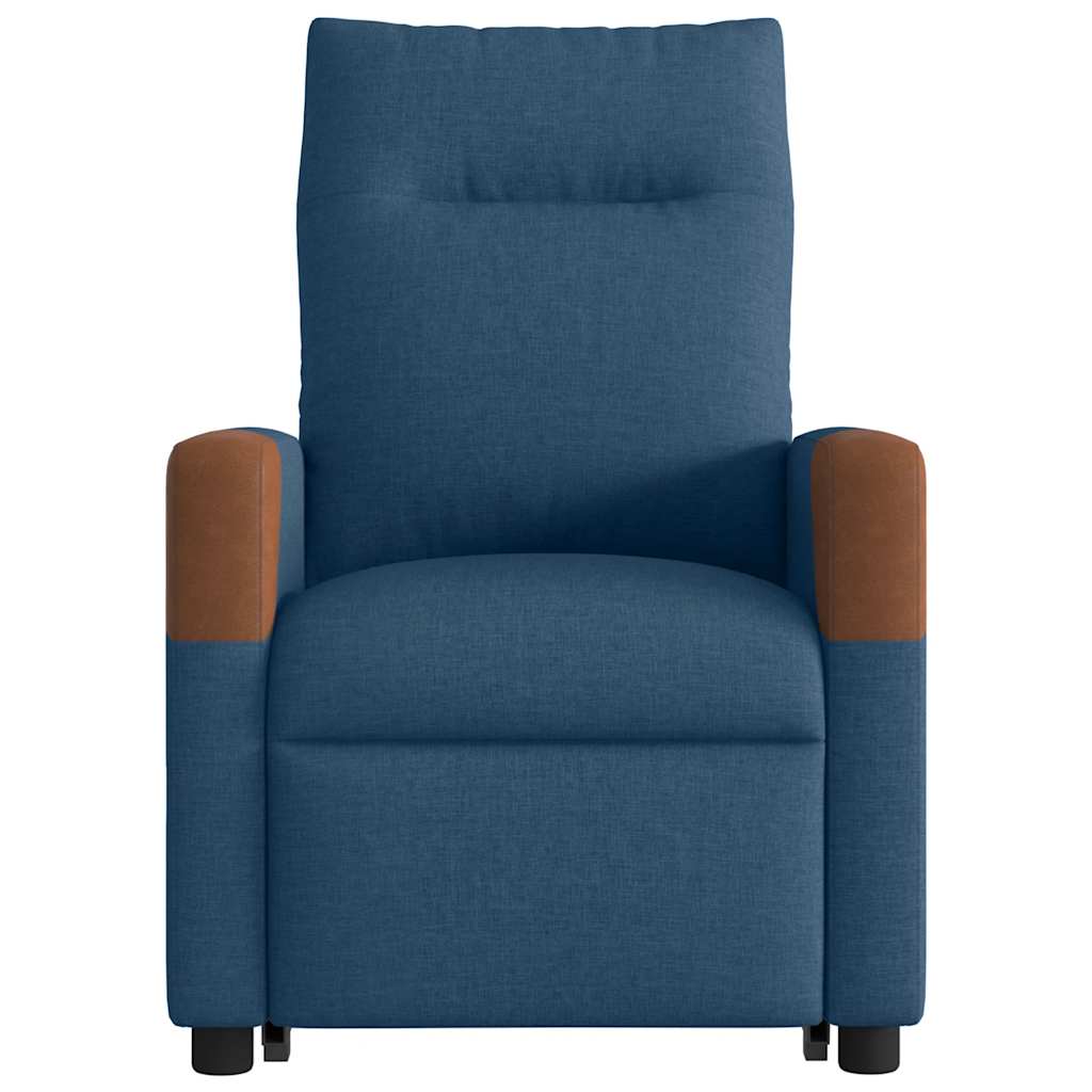 Poltrona reclinável elevatória tecido azul