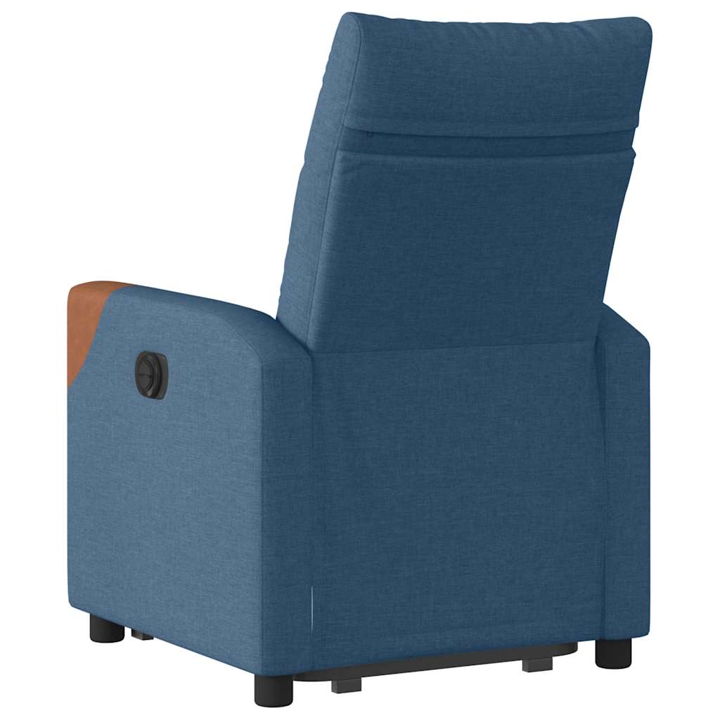 Poltrona reclinável elevatória tecido azul