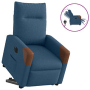 Poltrona reclinável elevatória elétrica tecido azul