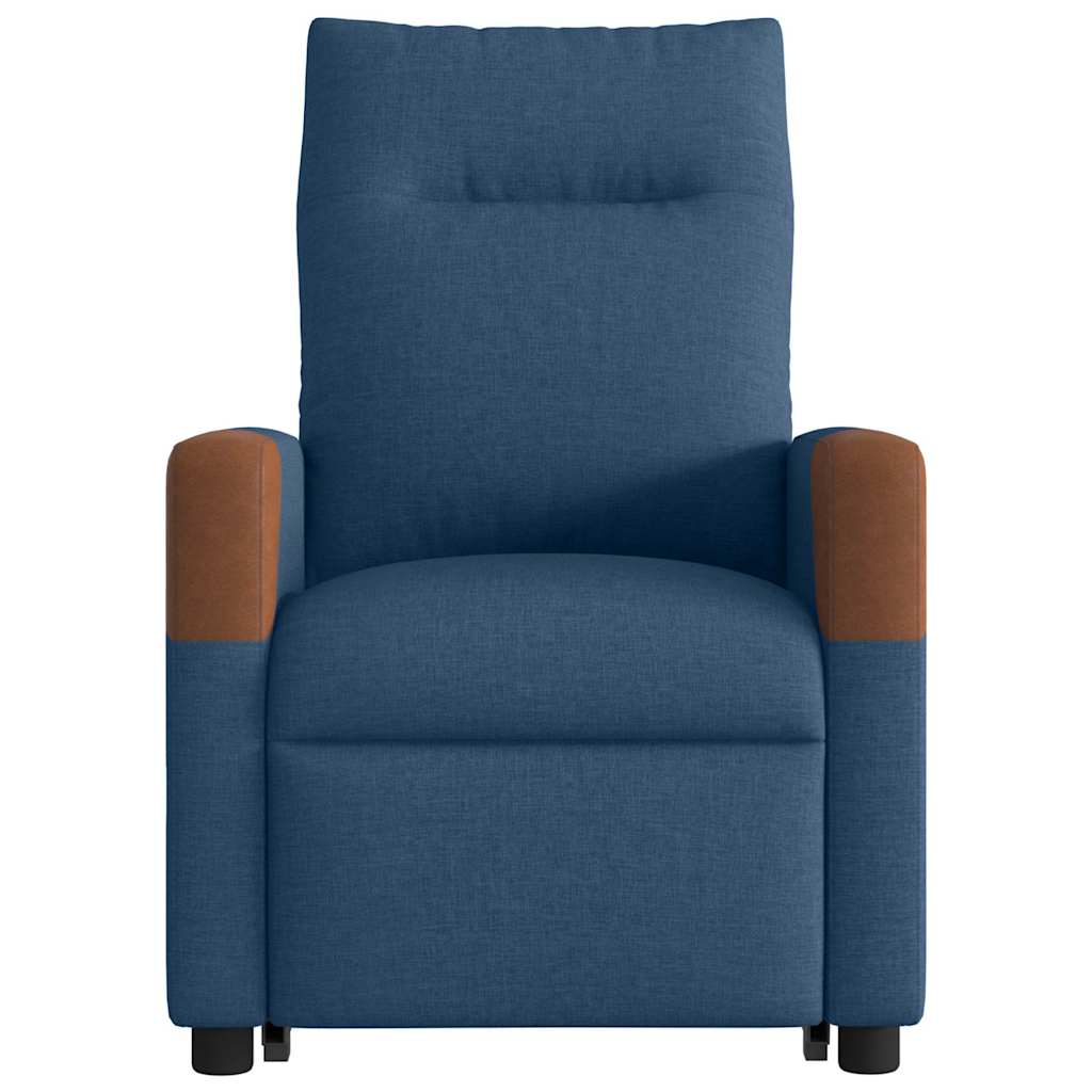 Poltrona reclinável elevatória elétrica tecido azul