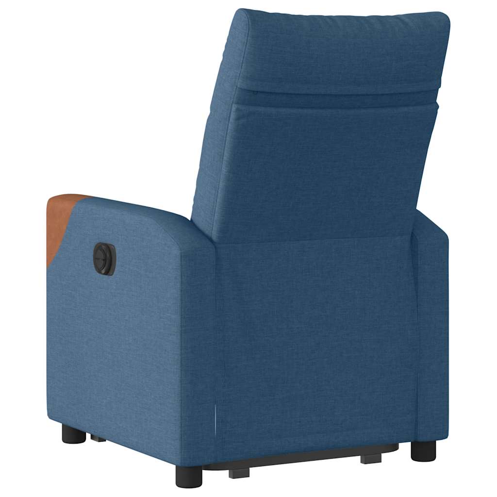 Poltrona reclinável elevatória elétrica tecido azul
