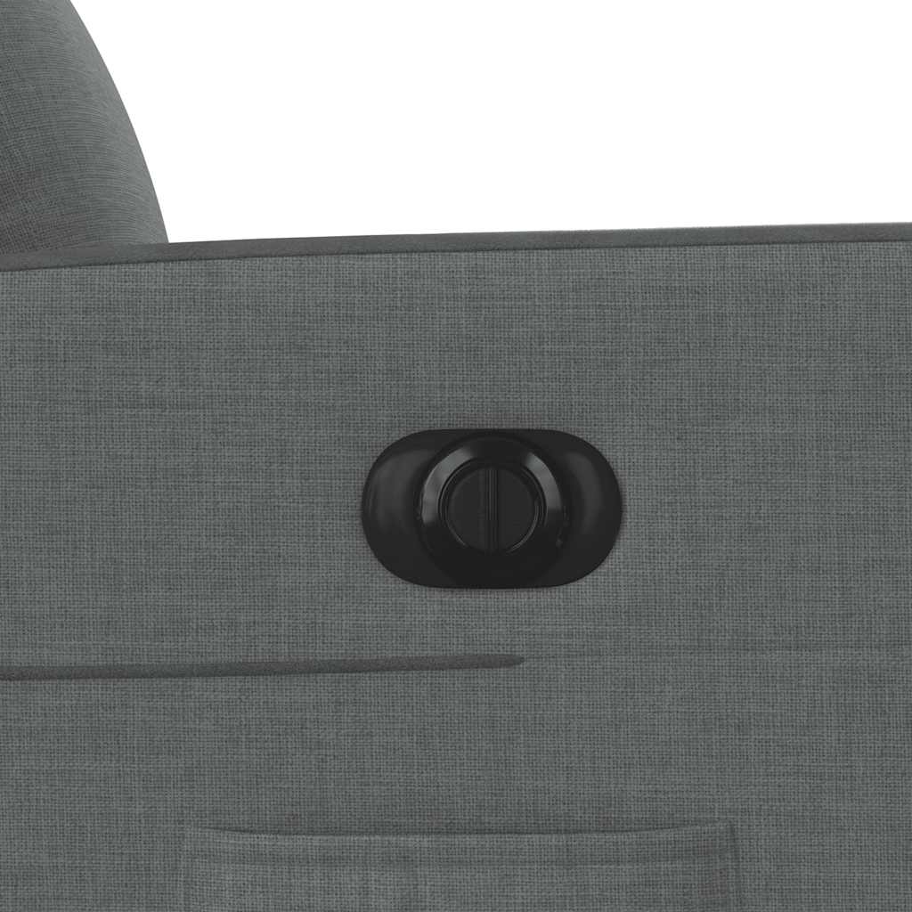 Poltrona reclinável elétrica tecido cinzento-escuro