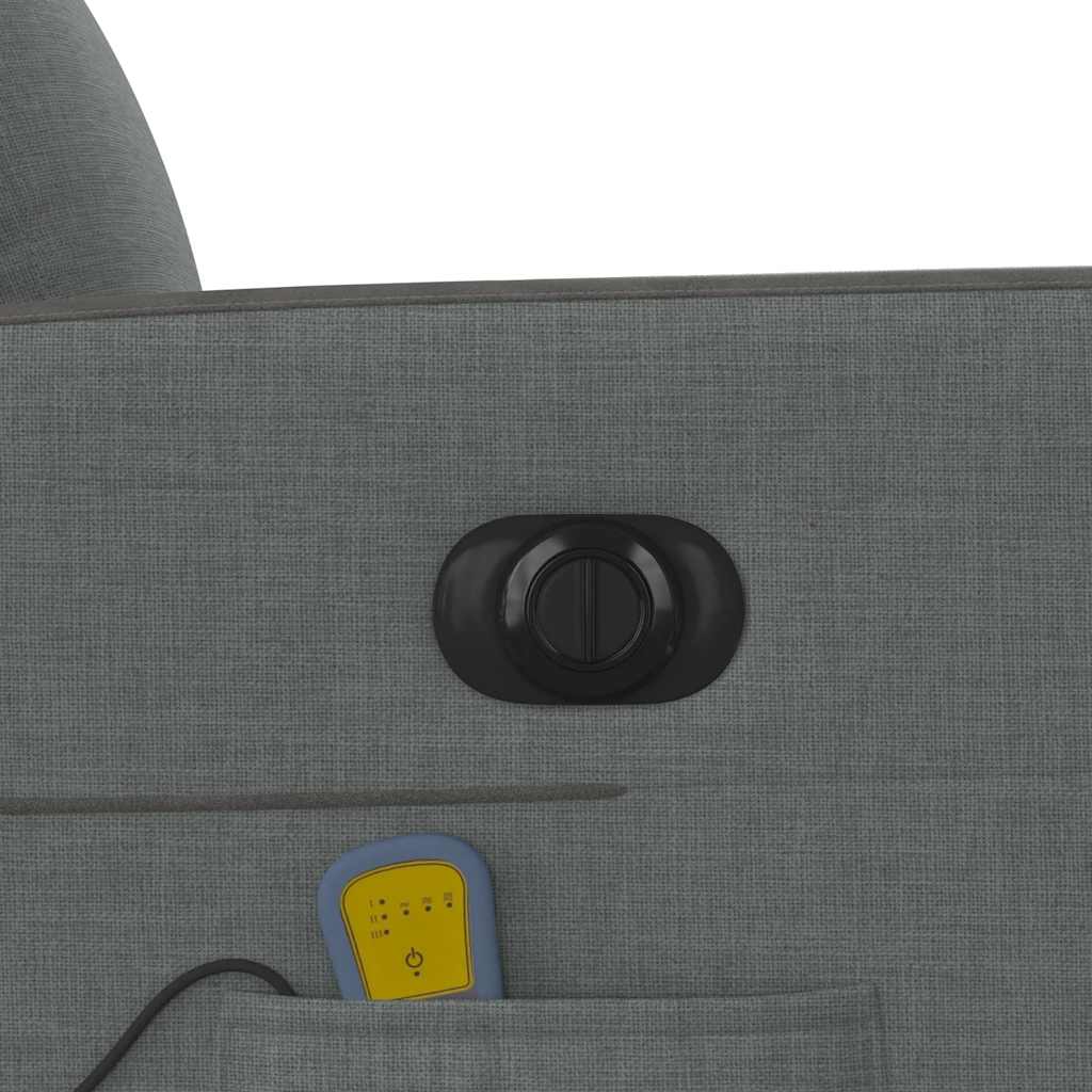 Poltrona reclinável de massagens elétrica tecido cinza-escuro