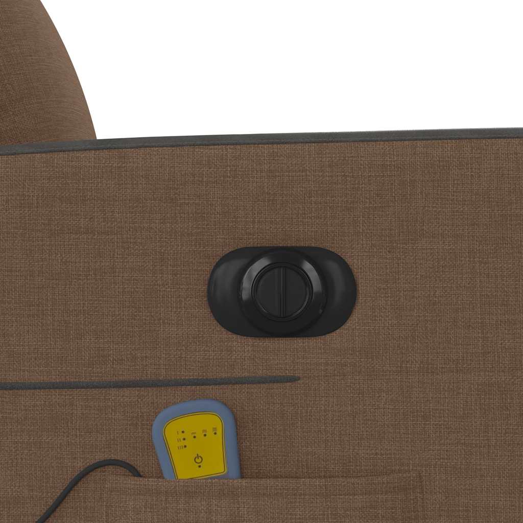 Poltrona de massagens reclinável elétrica tecido castanho