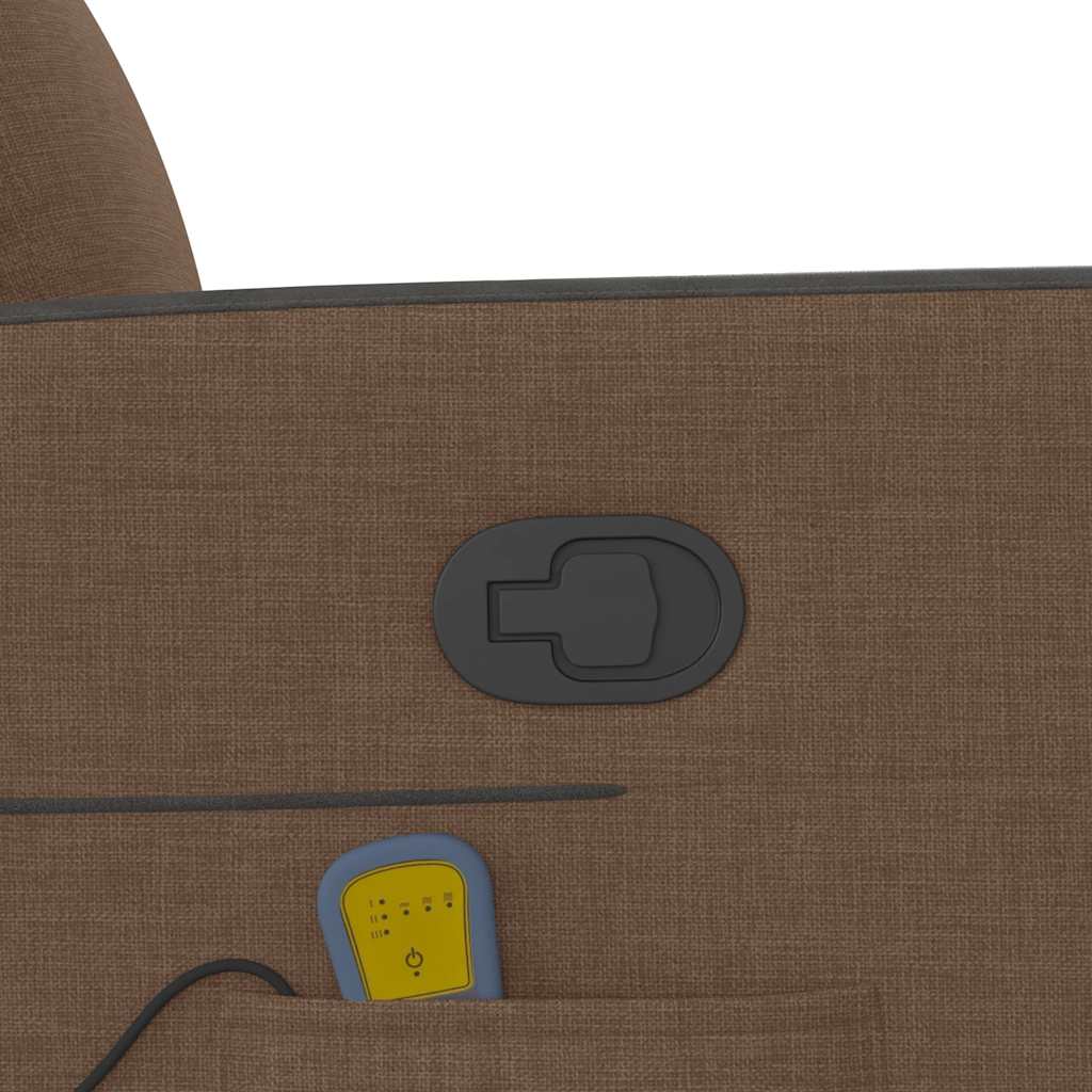 Poltrona reclinável massagens tecido castanho