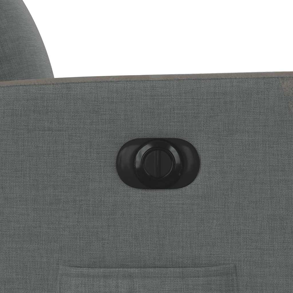 Poltrona reclinável elétrica tecido cinzento-escuro