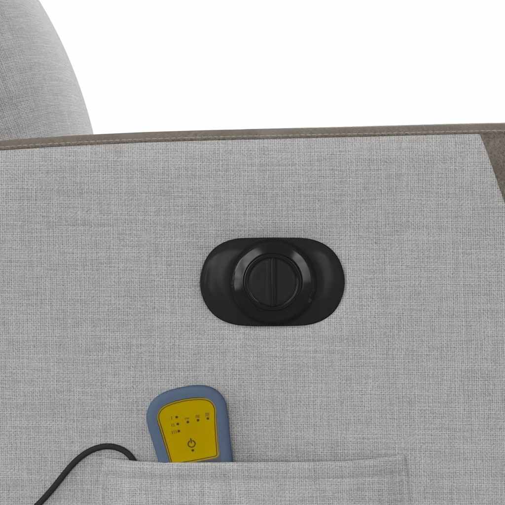 Poltrona massagens reclinável elétrica tecido cinzento-nublado