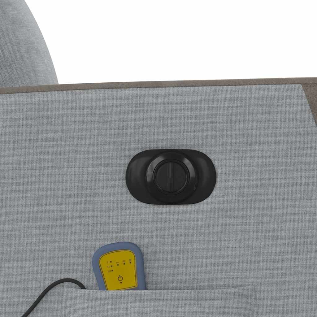 Poltrona de massagens reclinável elétrica tecido cinzento-claro