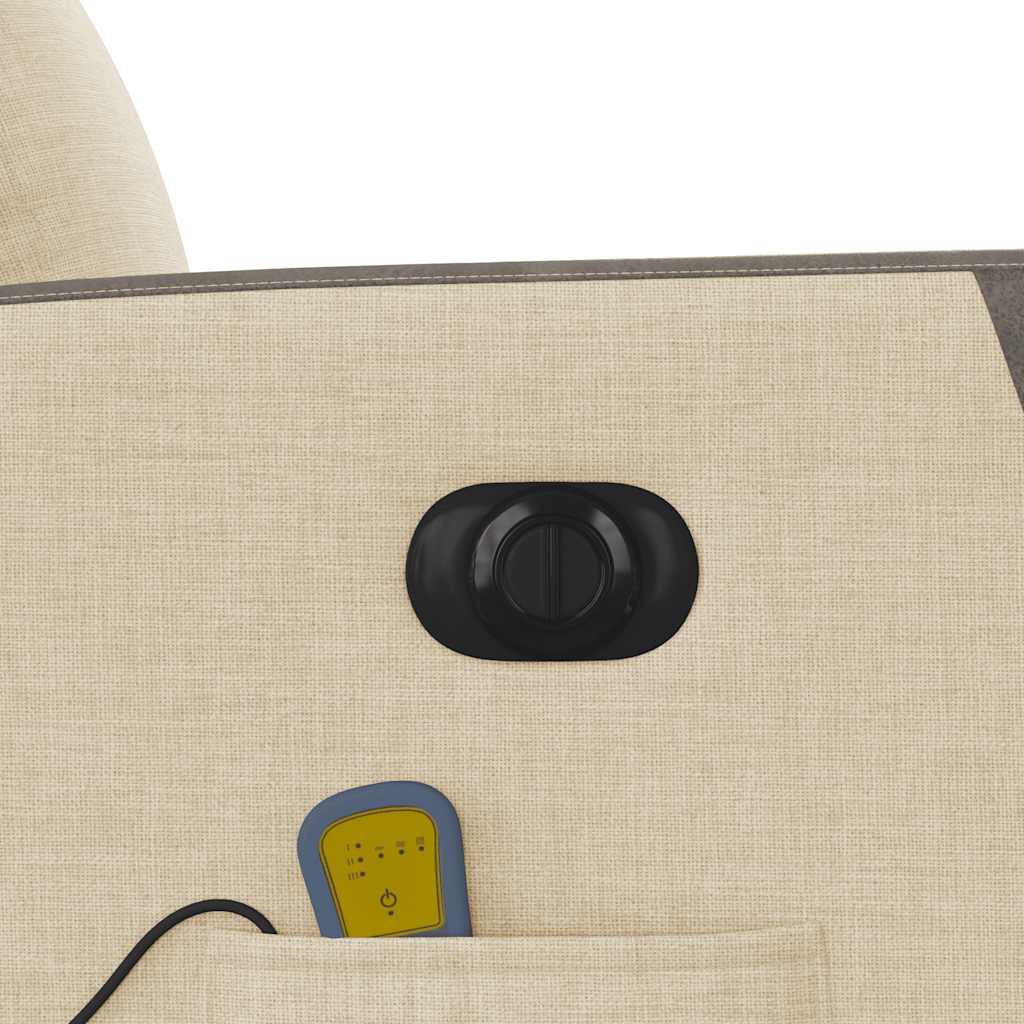 Poltrona de massagens reclinável elétrica tecido creme