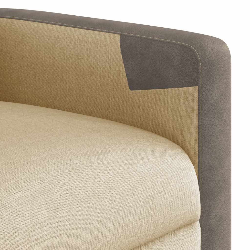 Poltrona reclinável elevatória tecido cor creme