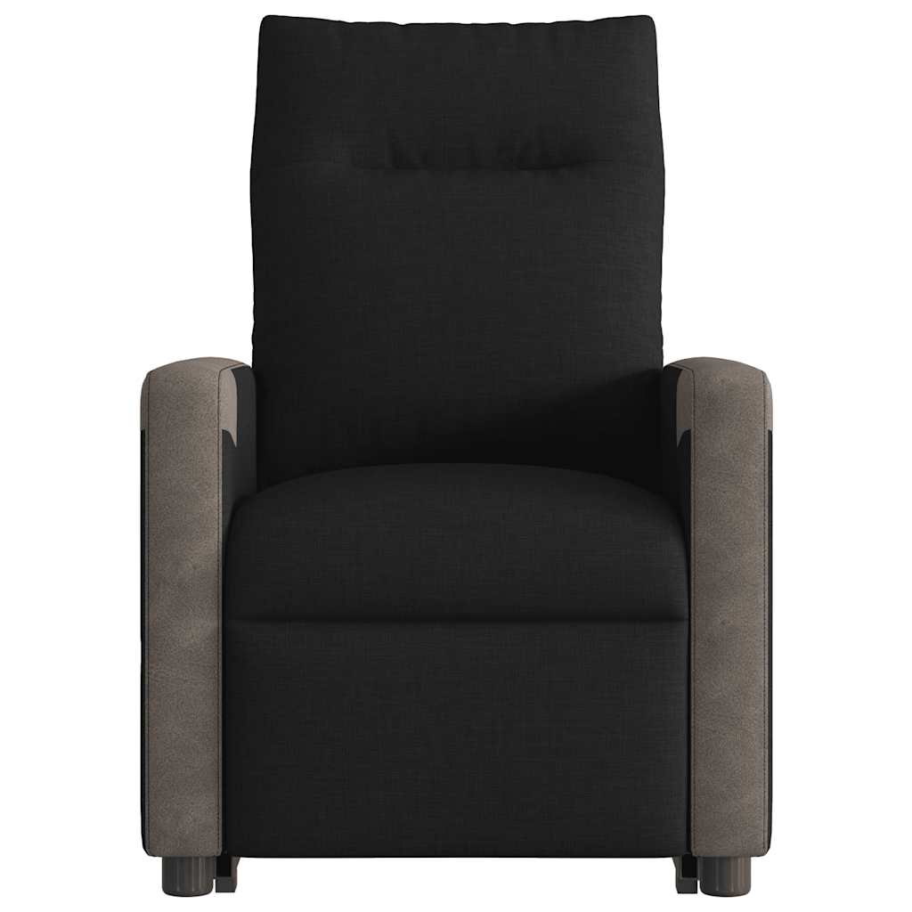 Poltrona elétrica elevatória massagens tecido preto
