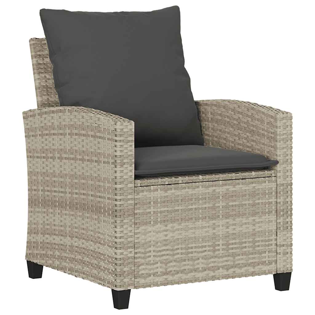 6 pcs conj. sofás jardim com almofadões vime PE cinzento-claro