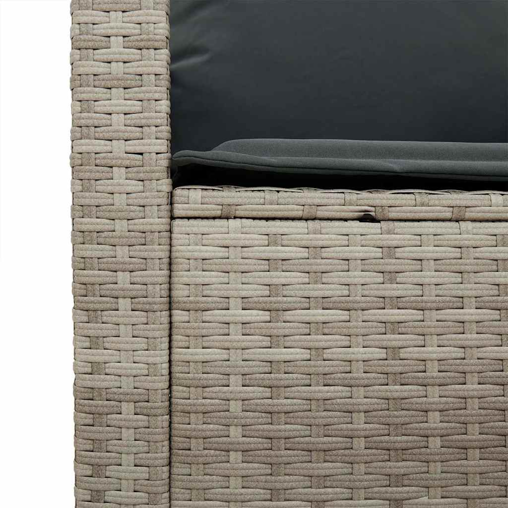 6 pcs conj. sofás jardim com almofadões vime PE cinzento-claro