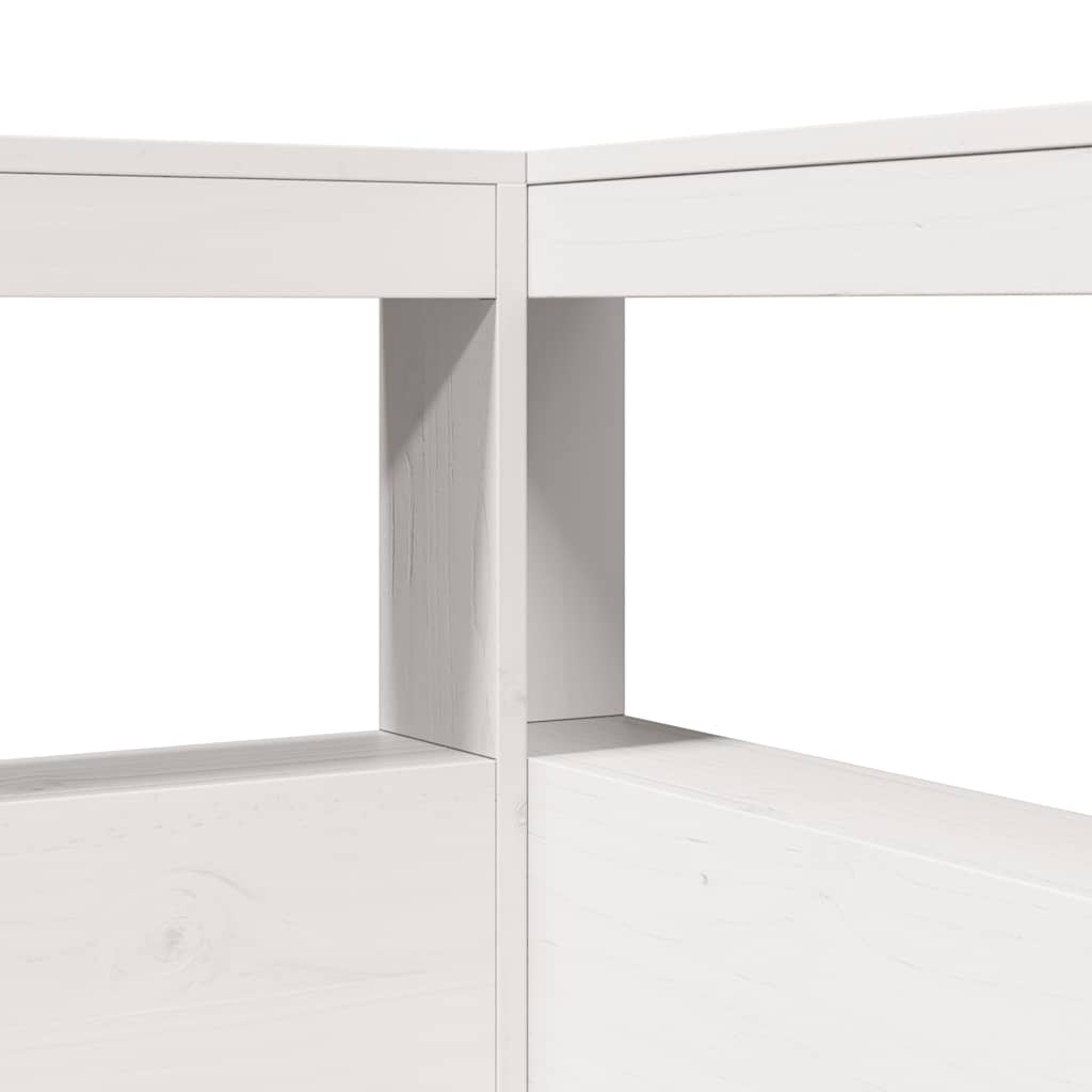 Cama com estante sem colchão 100x200 cm pinho maciço branco