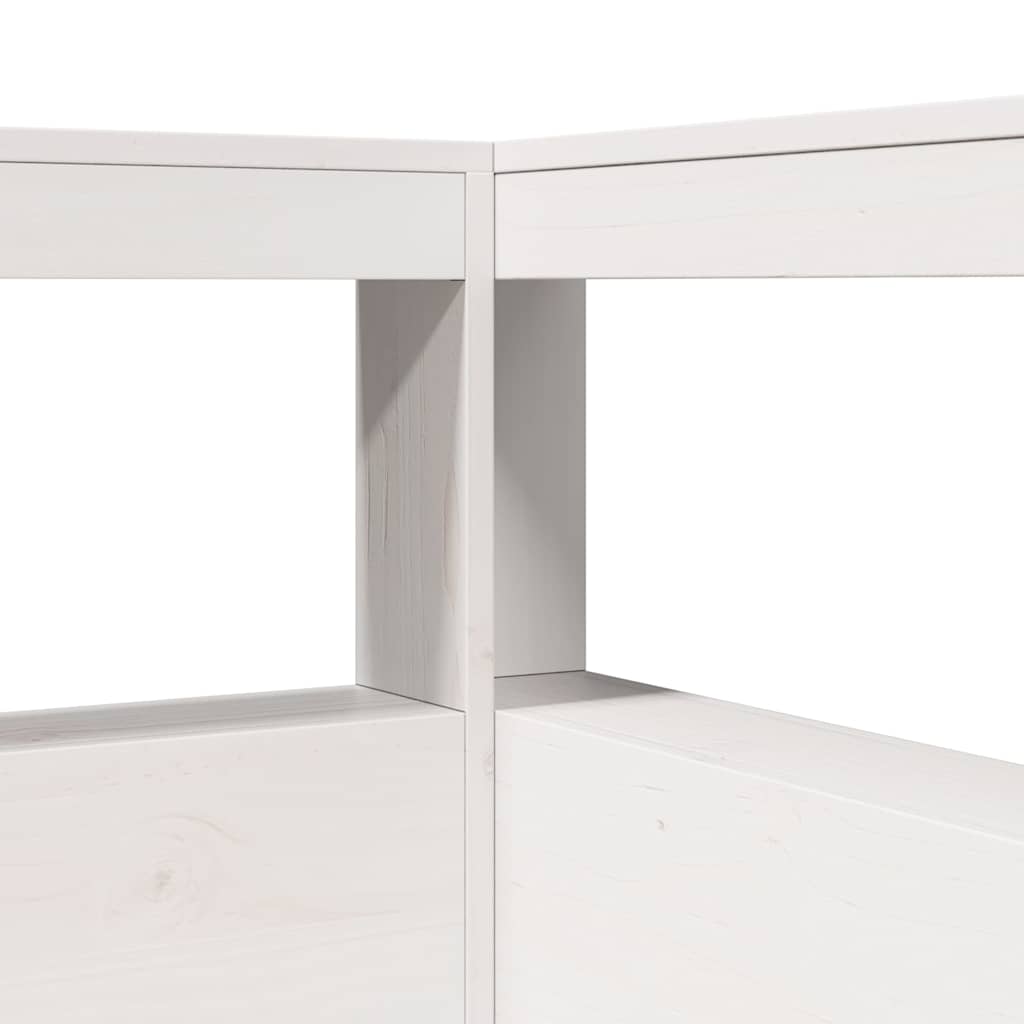 Cama com estante sem colchão 90x200 cm pinho maciço branco