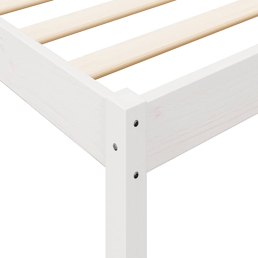 Cama com estante sem colchão 140x190 cm pinho maciço branco