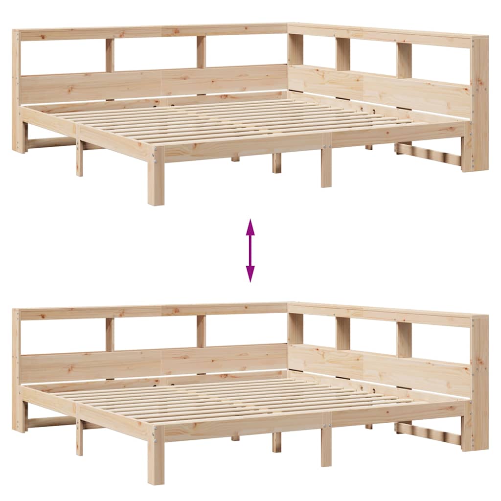 Cama com estante sem colchão 200x200 cm pinho maciço