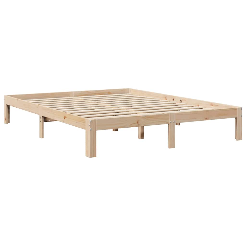 Cama com estante sem colchão 140x190 cm pinho maciço