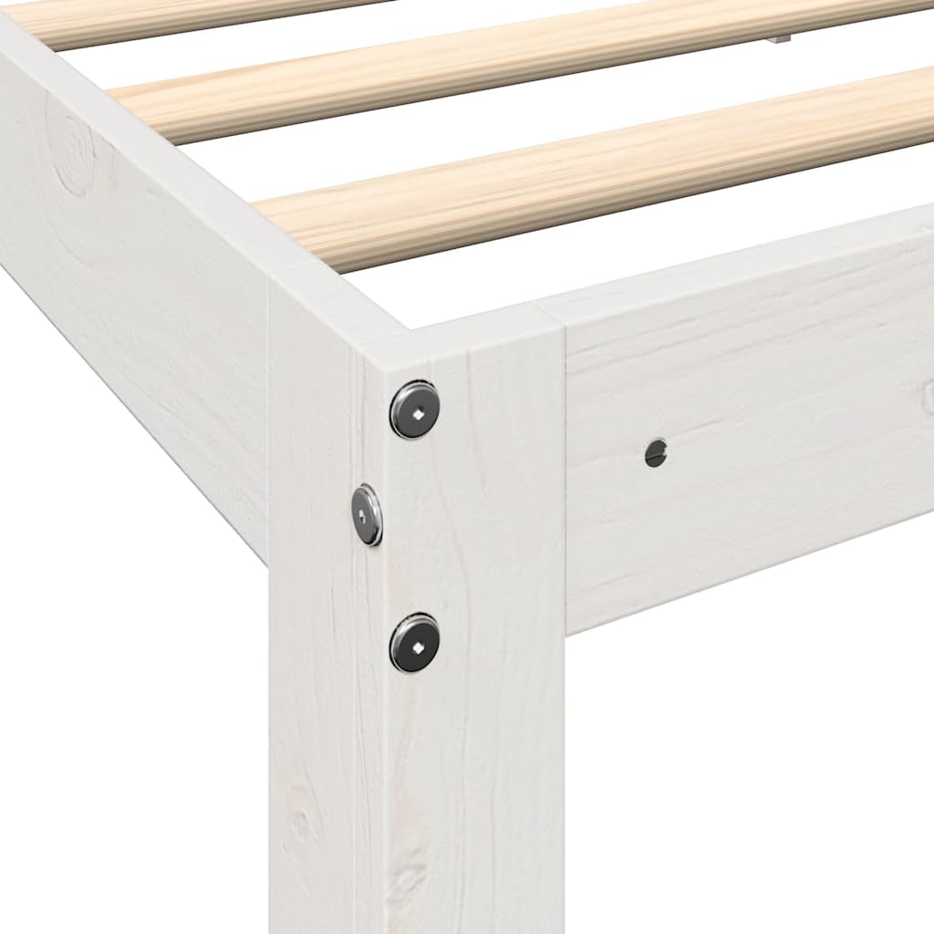 Cama com estante sem colchão 90x190 cm pinho maciço branco