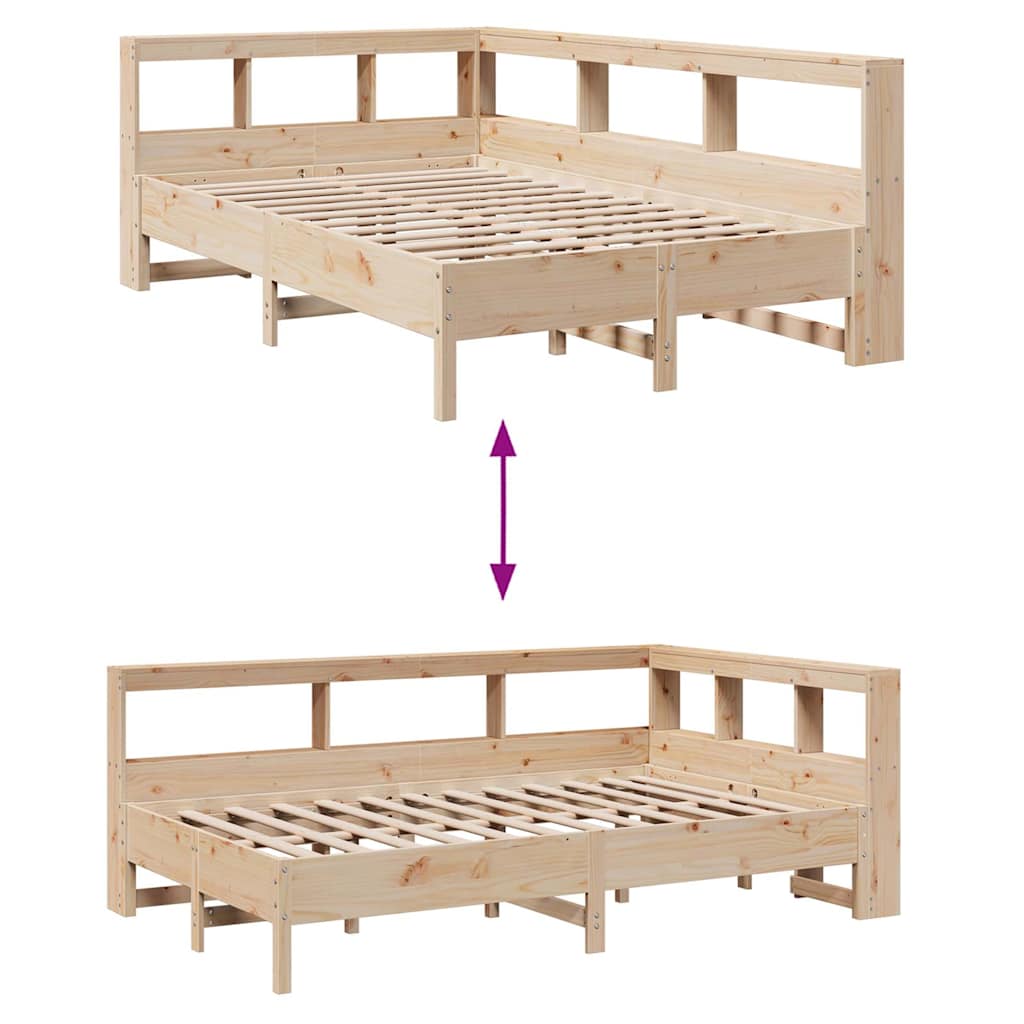 Cama com estante sem colchão 160x200 cm pinho maciço
