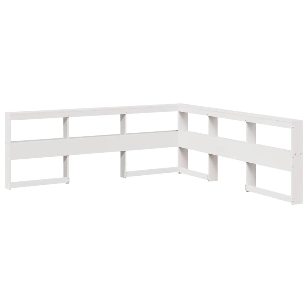Cama com estante sem colchão 90x200 cm pinho maciço branco