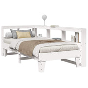 Cama com estante sem colchão 90x200 cm pinho maciço branco