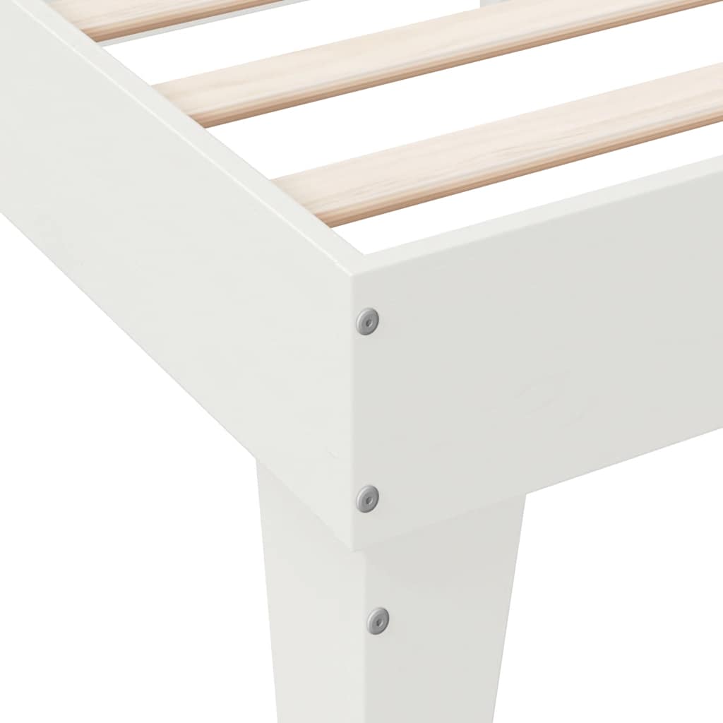 Cama com estante sem colchão 75x190 cm pinho maciço branco