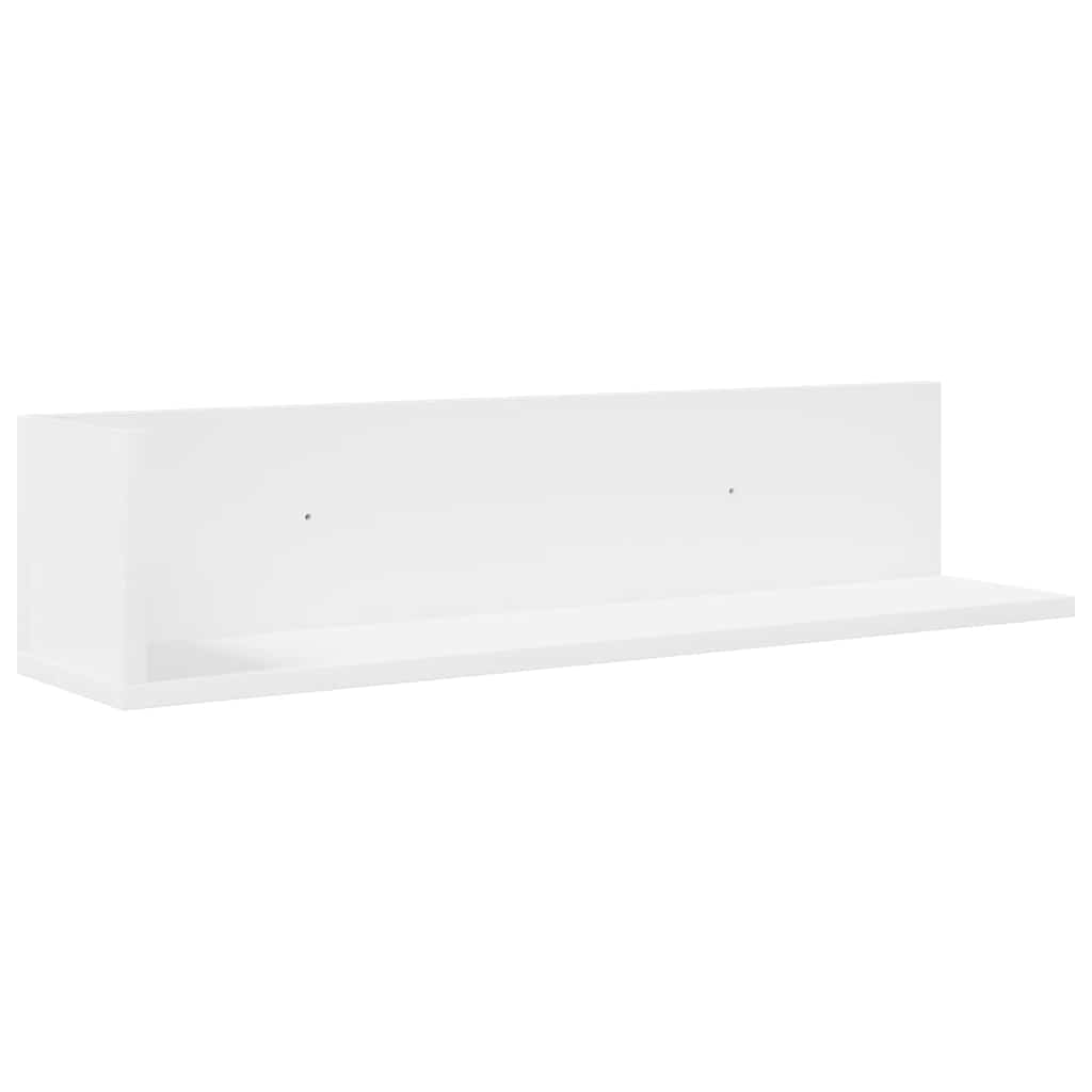 Estantes de parede 2pcs 75x16,5x16,5cm derivados madeira branco