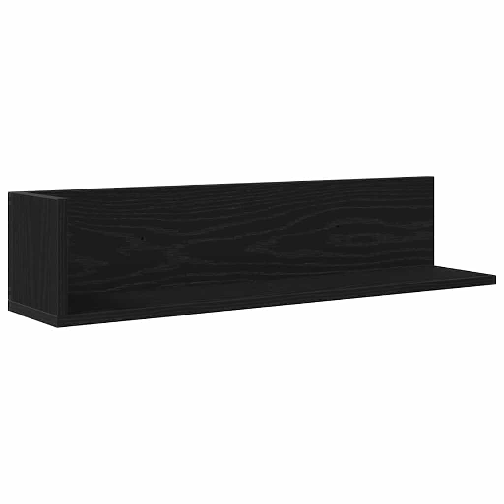 Estantes de parede 2 pcs 75x16,5x16,5cm derivados madeira preto