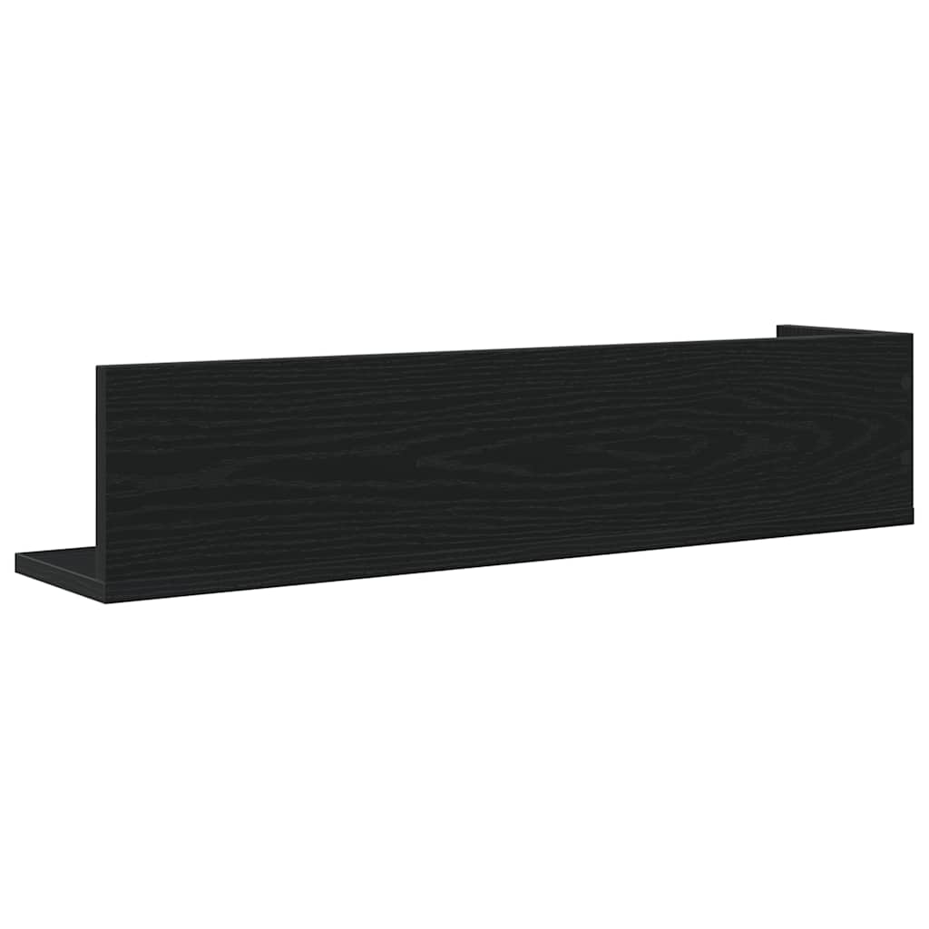 Estantes de parede 2 pcs 75x16,5x16,5cm derivados madeira preto