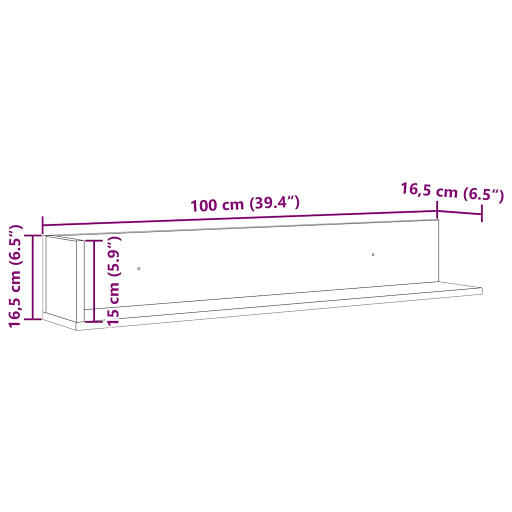 Prateleiras de parede 2pcs derivados madeira carvalho artisiano