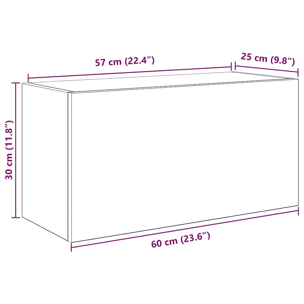 Armário parede p/ casa banho 60x25x30 cm deriv. madeira branco
