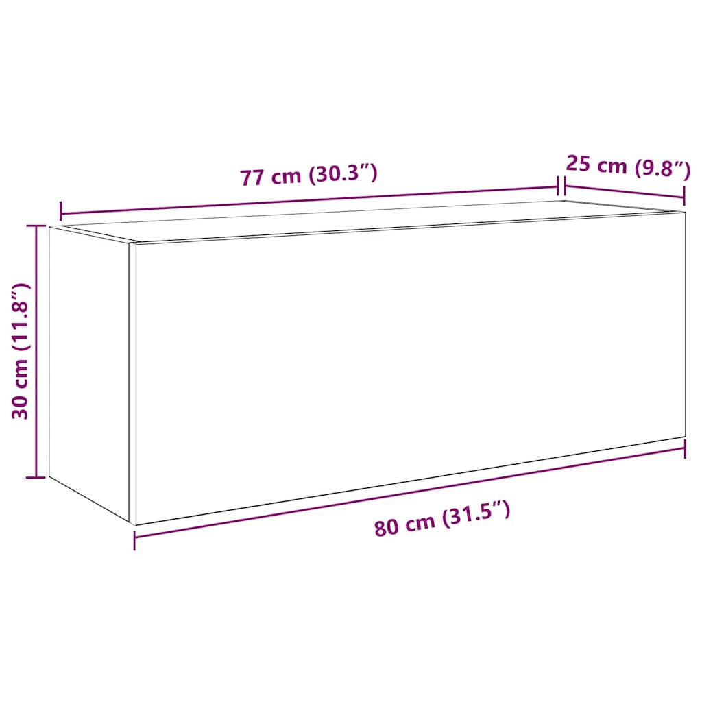 Armário parede p/ casa banho 80x25x30 cm deriv. madeira branco