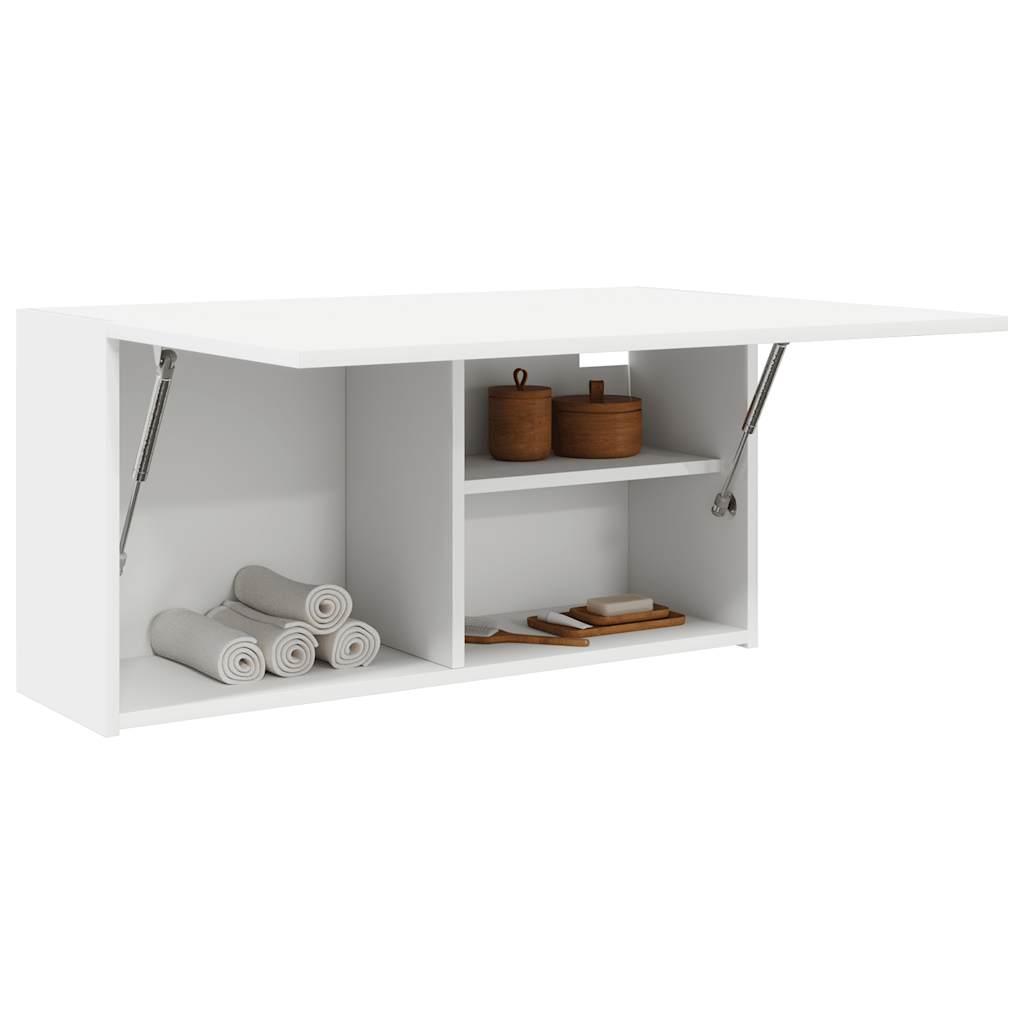 Armário parede p/ casa banho 80x25x40 cm deriv. madeira branco